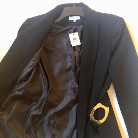 New With Tags, Calvin Klein Belted Blazer, Black - Picture 5 of 14